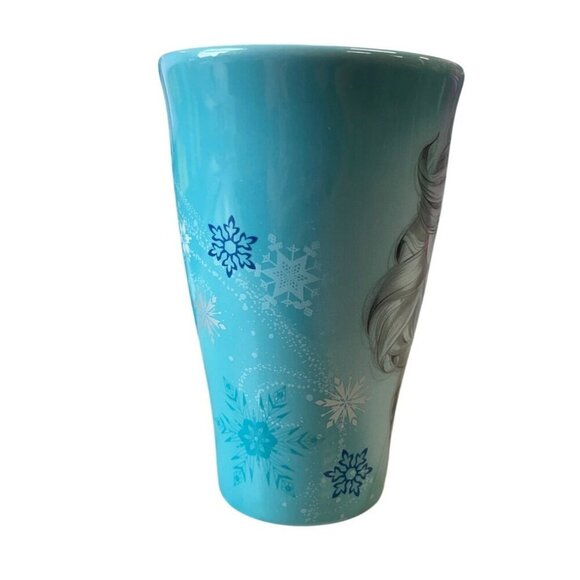Disney Frozen Elsa Ceramic Mug 12 Oz Light Blue Snowflake - Picture 2 of 6